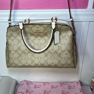 Coach Beige Signature Shoulder Bag